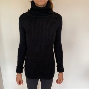 Black knit turtle neck sweater